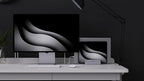 Double Aluminum Laptop Vertical Stand Organizer, Sturdy Notebook Computer Holder Stand Compatible with New Liquid Retina XDR Apple MacBook Air/Pro, Mac mini, Apple TV and iPad Pro - Silver
