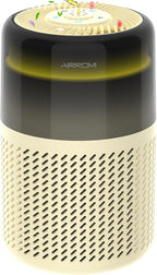 AIRROMI Air Purifier for Bedroom Home,HEPA Filter,Covers Upto 549 Ft²,Quiet 360°intake Air Cleaner with Fragrance ponge for Better Sleep,Night Light,Filters Smoke,Pet Dander,Allergies,Dust,A2005Yellow