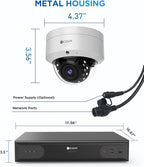 4COVR PoE 64 Channel Security Camera System, Human Vehicle Detection, 48Pcs IK10 Vandal-Proof 5MP Commercial Dome IP Camera IP67 with Mic, 8MP NVR 16TB HDD, 24/7 Business Surveillance, LY54AX5M6448
