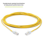 TRUECABLE Cat6 Component Rated Patch Cable, Unshielded (U/UTP), 14ft, Yellow, 28AWG Solid Copper, Snagless 10G High-Speed Ethernet Cable, PoE++ 4PPoE 100W, UL Listed, RoHS-3, 1 Pack
