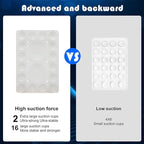 Silicone Suction Phone Holder Mount, Adhesive Accessory for iPhone and Android, Hands-Free Mirror Shower Holder for TikTok Videos and Selfies (Transparent, Single Sided)