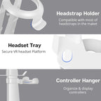 TNP VR Headset Stand for Oculus Quest 2 Holder Touch Controller Display Stand Docking Station White, Meta Quest 2/ Quest/Rift/Rift S/Samsung Odyssey VR Stand/Valve Index/HTC Vive/Valve Index