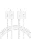 Belkin USB C to USB C Cable 2-Pack, 6.6ft, 240W - Type C Charger, iPhone Charger Cord, Soft, Braided, Flexible for iPhone 17, Galaxy S25, Pixel 10, MacBook, Chromebook, iPad Pro, Switch – White
