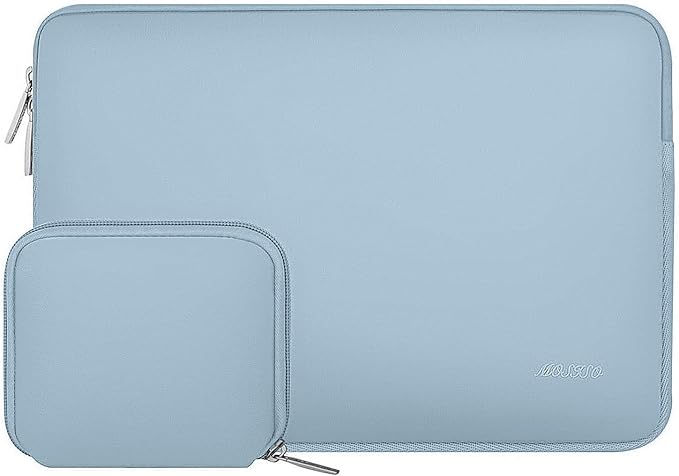 MOSISO Laptop Case 13.3 inch, 13-13.3 inch Laptop Sleeve Bag Compatible with MacBook Air/Pro 13 / Pro 14, HP Dell ASUS Lenovo Notebook, Neoprene Computer Sleeve Bag with Small Case, Airy Blue