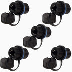5PCS Panel Mounting Shielded RJ45 Waterproof Cat5/5e/6 8P8C Connector Ethernet LAN Cable Connector Double Head Adapter with Waterproof/Dust Cap