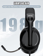 S30 Gaming Headset with Microphone,198g Lightweight Design, Wired Gaming Headphones for Xbox, Xbox Series X|S, PS5, PS4, Switch, PC, Noise Cancelling Mic, Soft Earmuffs (Black)