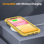 Miracase Glass Series for iPhone 11 Case 6.1 inch, Upgraded Full-Body Rugged Phone Bumper Case Cover with Built-in 9H Tempered Glass Screen Protector and Camera Protector, Yellow