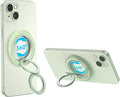 SYNCWIRE Magnetic Phone Ring Holder for MagSafe, 360° Rotation Dual Sided Magnet Grip Cell Phone Ring Stand Finger Kickstand Compatible with iPhone 16 15 14 13 12 Pro Max fits MagSafe - Green