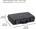 MEIJIA Portable Waterproof Protective Case,Hard Camera Case,Customized Fit Foam Inserted, Elegant Black,Fit for Camera, Equipments, Lens,Drones(Black)