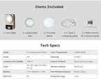 Harlowe Iris Content Creator Lighting Kit Portable 5W Bi-Color Camera Light 2700K-6500K Dimmable CRI/TLCI 96+, IP54, App Control LED Light for Photography and Video Recording, Standard Kit, Black