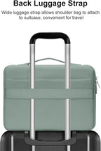 MOSISO 360 Protective Laptop Case 13.3 inch, 13-13.3 inch Laptop Sleeve Compatible with MacBook Air/Pro 13 / Pro 14, HP Dell ASUS Lenovo, Side Open Bag with 2 Raised&1 Flapover Pockets, Antique Green