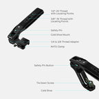 Tilta Xeno Top Handle for Filmmakers & Cameras- Black | Aluminum Alloy and Silicone Build | 1/4″-20 Threads w/Locating Points | Safety Release Pin | Comfortable Handling (1/4"-20 w/Locating Pins)