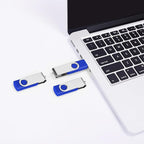 USB 1GB Bulk Flash Drives 20 Pack, EASTBULL USB 2.0 Swivel Thumb Drives Gig Flash Drives Pack Metal Memory Stick for Storage (Blue)