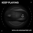 Logitech G PRO X Superlight 2 DEX Wireless Gaming Mouse, 60g pro-Grade Right-Handed Mouse with 5 programmable Buttons, USB-C Charging, 44k DPI Sensor, up to 8 kHz Polling for PC/Mac - Black