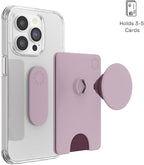 PopSockets Phone Wallet with Expanding Kickstand, Phone Card Holder - Blush Pink