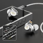 BASN Metalen PRO 4 Drivers in-Ear Monitors Headphones for Musicians, Noise Isolating Enhanced Bass Sound Earphones with CNC Metal Craft Shell, Wired Upgraded Detachable MMCX Cables(White)