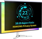 22 Inch Computer Privacy Screen for 16:10 Computer Monitor, Anti-Blue Light Monitor Privacy Screen Filter, Anti-UV Computer Screen Privacy Shield, Hanging Type