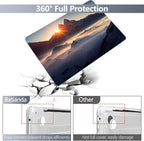 Batianda Design Case for M1 MacBook Air 13 Inch Model A2337 A2179 A1932 2021 2020 2019 Release,3D Painted Landscape Series Hard Shell with Keyboard Cover & Screen Protector, Sunrise