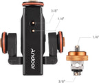 Andoer Video Camera Dolly with Ballhead & Phone Holder, 3-Speed Motorized Auto Track Dolly Car with Remote Control - Compatible with iPhone, DSLR, Camcorder, Gopro, Insta, Android Smartphone