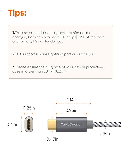 CableCreation USB A to USB C Cable 5FT, 10Gbps USB C to A USB 3.2 3.1 C Data Cable, Android Auto 3A Fast Charge Cord for Type C External SSD MacBook iPad, Galaxy S24/S23+, iPhone 15/iPhone 16+
