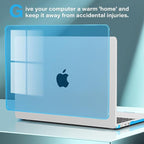 CISSOOK Compatible with MacBook Air 13.6 inch Case 2022 2024 2025 Release Model A268 A3113 A3240 with Touch ID, Laptop Hard Shell Case with Keyboard Cover for Mac Air 13.6 M2 M3 M4, Sky Blue