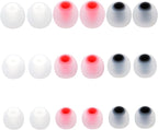 Replacement Earbud Tips Silicone Earbud Covers Fit Most in-Ear Earbuds(Inner Hole 3.8mm -5.1mm) Headphone Eartips Ear Bud Rubber Tips 9 Pairs S M L