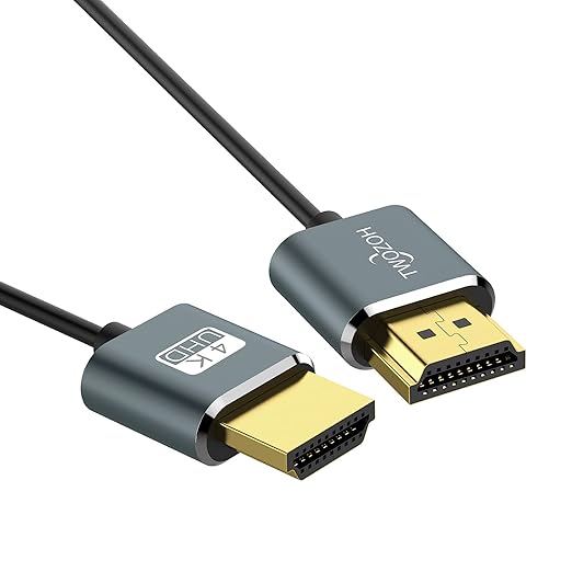 Twozoh Flexible & Slim Long HDMI Cable 25FT 2 Pack, Ultra Thin HDMI Cord Supports High Speed 4K@60Hz 18gbps 2160P/1080P