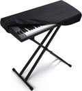 61 Keys Piano Keyboard Dust Cover, Adjustable Electric Piano Keyboard Covers for Digital Electric Pianos, Full Cover Elastic Lock Music keyboard Protector Cover - Black