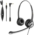 Wantek Cell Phone Headset with Microphone Noise Cancelling, Wired 3.5mm Computer Headphone for iPhone Samsung Android PC Laptop Tablet Skype Call Center Home Office, Ultra Comfort(F602J35)