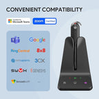 Yealink Wireless DECT Headset WH63 E2,Teams Certified,Single Ear (Mono) Convertible Headset,Connects to Desk Phone&Computer,Noise Canceling Microphone,3 Wearing Styles