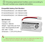 iMah BT162342/BT262342 2.4V 300mAh Ni-MH Cordless Phone Battery Pack, Also Compatible with BT183342/BT283342 AT&T EL52351 TL90070 VTech CS5119 DS6511 DS6722 LS6305 Handset, 2-Pack
