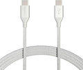 Amazon Basics USB-C to USB-C 2.0 Fast Charger Cable, Nylon Braided Cord, 480Mbps Speed, USB-IF Certified, for Apple iPhone 16/15, iPad, Samsung Galaxy, Tablets, Laptops, 10 Foot, Silver