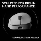 Logitech G PRO X Superlight 2 DEX Wireless Gaming Mouse, 60g pro-Grade Right-Handed Mouse with 5 programmable Buttons, USB-C Charging, 44k DPI Sensor, up to 8 kHz Polling for PC/Mac - White