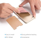 2 Pack Stick On Wallet Sleeve Cell Phone Dual Pocket Card Holder Double Pocket Pouch for iPhone Android Smartphone (2Pack PINK)