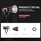 GVM 300W LED Video Light, 221950lux/1m, ARO SD300B Photography Lighting Kit with APP Control, 2700K-6800K Studio Light Continuous Lighting Kit for YouTube,Film,12 Scene Effects