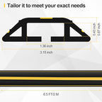 Floor Cord Cover 6.5Ft 2Pcs Heavy Duty PVC Floor Cable Protector Electric Cord Hider Cable Management Floor Strip Extension Cord Covers Cable Raceway for Wires on Floor Inner Channel 1.36" W x 0.43" H