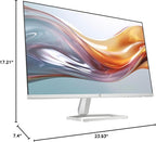 HP Series 5 527sw 27" 300 nits IPS FHD Monitor (Replaces M27FW) Adjustable Tilt, Flicker Free, Anti-glare, Ultra-thin, Low-Blue Light Filter, 1x HDMI, White/Silver w/DKZ Hub USB Port Expander (2 Pack)