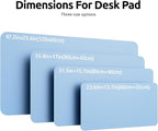 YSAGi Leather Desk Protector, Office Mat, Large Mouse Mat, Non-Slip PU Leather Blotter, Laptop Pad, Waterproof Writing Pad for Office and Home (Baby Blue, 47.2" x 23.6")
