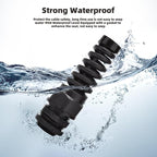 Strain Relief Cord Connector, CGELE 5 Pack NPT 3/4" Waterproof Cable Gland Cord Grip Spiral Adjustable Connector Strain Relief Cord Connectors Joints Nylon with Gaskets