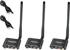 eppfun 50m/2.4G Wireless Audio Transmitter Receiver for 2 Subwoofer/Active Speaker/Power Amplifier/Home Stero, with 20ms Low Latency,192kHz/24bit HiFi, 165Feet/ RCA/3.5mm Audio (only Audio)