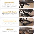 37-inch Standing Desk Converter,Height Adjustable Sit to Stand Up Workstation Riser, Dual Monitor and Laptop Riser with Wide Keyboard Tray, Headphone Stand,Cable Clips,for Home Office, Black