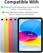 Keyboard Case Compatible for iPad 11th Generation (A16, 2025) and 10th 10.9 inch (2022), Wireless Detachable Keyboard with Premium Protective Cover with Pencil Holder for Apple iPad 2022 10.9 Inch