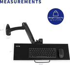 VIVO Sit-Stand 24 Inch Pneumatic Spring Keyboard and Mouse Tray Wall Mount, Counterbalance Height Adjustable Typing Platform, Ergonomic Tilt, Neutral Writing Position, Black, MOUNT-KB35A