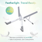 BELLEMOND | X-Shape Laptop Stand – Adjustable Aluminum Riser, 5 Height Levels, Lightweight & Foldable, Ventilated, for Laptops and Tablets up to 17.3" | Space Silver