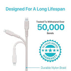 BLACK+DECKER Lightning to USB Cable - Fast Compatible iPhone Lightning Cable - Durable Braided iPhone Charger Cord - for Travel and Daily Use - Multiple Color + Length Options - 3ft