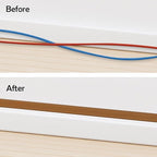 Rubber Bond TV Cord Hider Cable Protector - Strong Self Adhesive Wall Cord Cover Cable Hider - Low Profile Cable Management Wall Cord Concealer Cable Raceway (Brown, 10 Feet)
