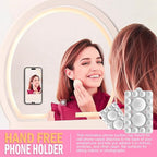 ZYCCER Double Sided Silicone Suction Phone Holder Mount,Compatible with iPhone and Android Cases Hands-Free Mirror Shower Phone Mount Strong Grip Holder (White, Double Sided 2PCS)