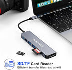 USB C Hub Multiport Adapter Dongle for MacBook Air 6 in 1 USB C to HDMI Multiport Adapter with 4K HDMI, 100W PD, USB 3.0, SD/TF Card Reader MacBook hdmi Adapter for MacBook Air/Pro, iPad, Dell XPS