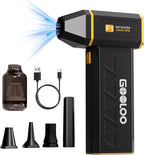 GOOLOO F1 Electric Air Duster with Mini Vacuum, 3 Gear Adjustable 160000 RPM Compressed Air Duster, Mini Blower for Keyboard PC Car, Cordless Rechargeable Air Blower,Yellow