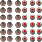 36 Pieces Medium Earbud Tips Soft and Comfortable Ear Bud Replacement Pieces Silicone Fit Most in-Ear Headphones，Inner Hole 3.8mm -5.5mm，Medium Black and Red Earbud Replacement Tips
